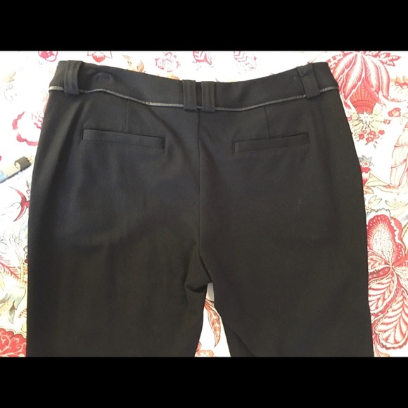 INC, Black Skinny Pants w/Leather Pocket & Waist Detail Size 8, 30”Inseam - Picture 9 of 11